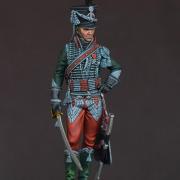 Chef d'escadrons du 12° régiment de Chasseurs à Cheval, 1806 (Pegaso Models, 75mm)