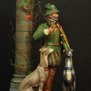 Mignon du Roy Henri III création 75mm (chiens légèrement modifiés de chez Castle Miniatures)