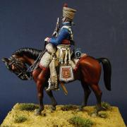 Cavalier du 1er Hussard en vedette, Espagne 1809